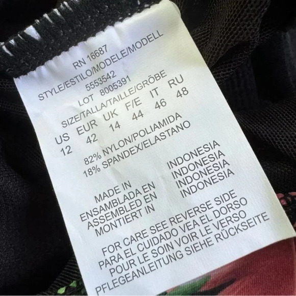 Swim Solutions Tummy-Control Off The Shoulder One Piece Swimsuit Size 12 NWT - Picture 7 of 12